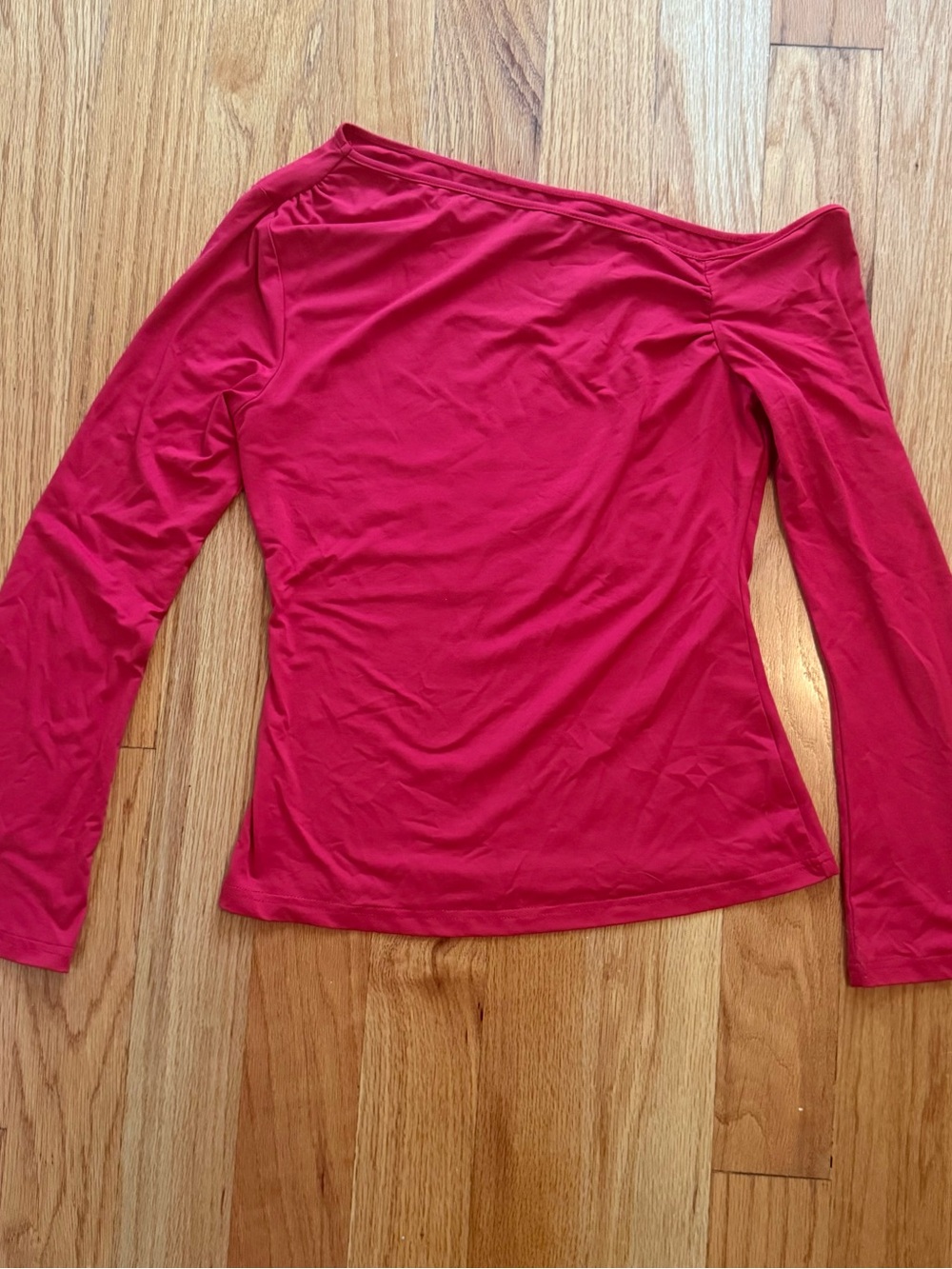 Zesica Women’s Asymmetrical Off Shoulder Long Sleeve Top - Red